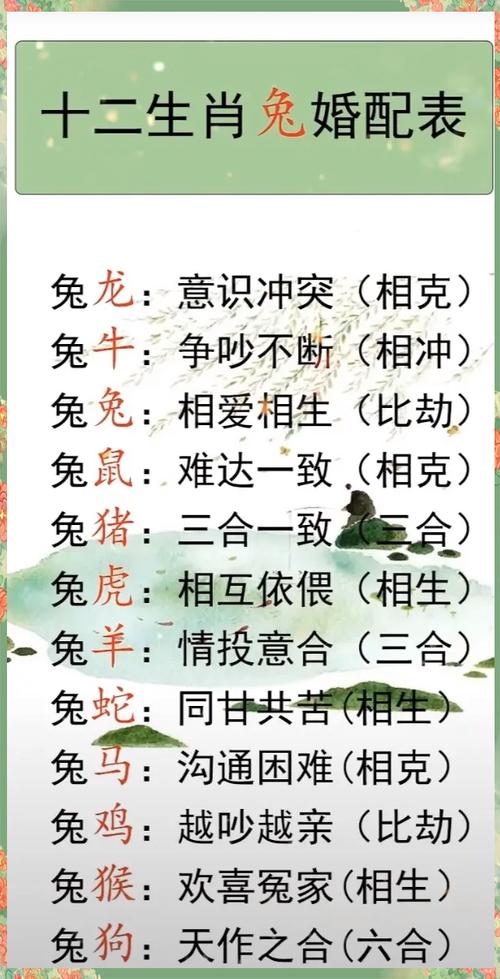 兔子的属相和哪个属相最配对呢？：兔子的属相与哪个属相最般配呢？
