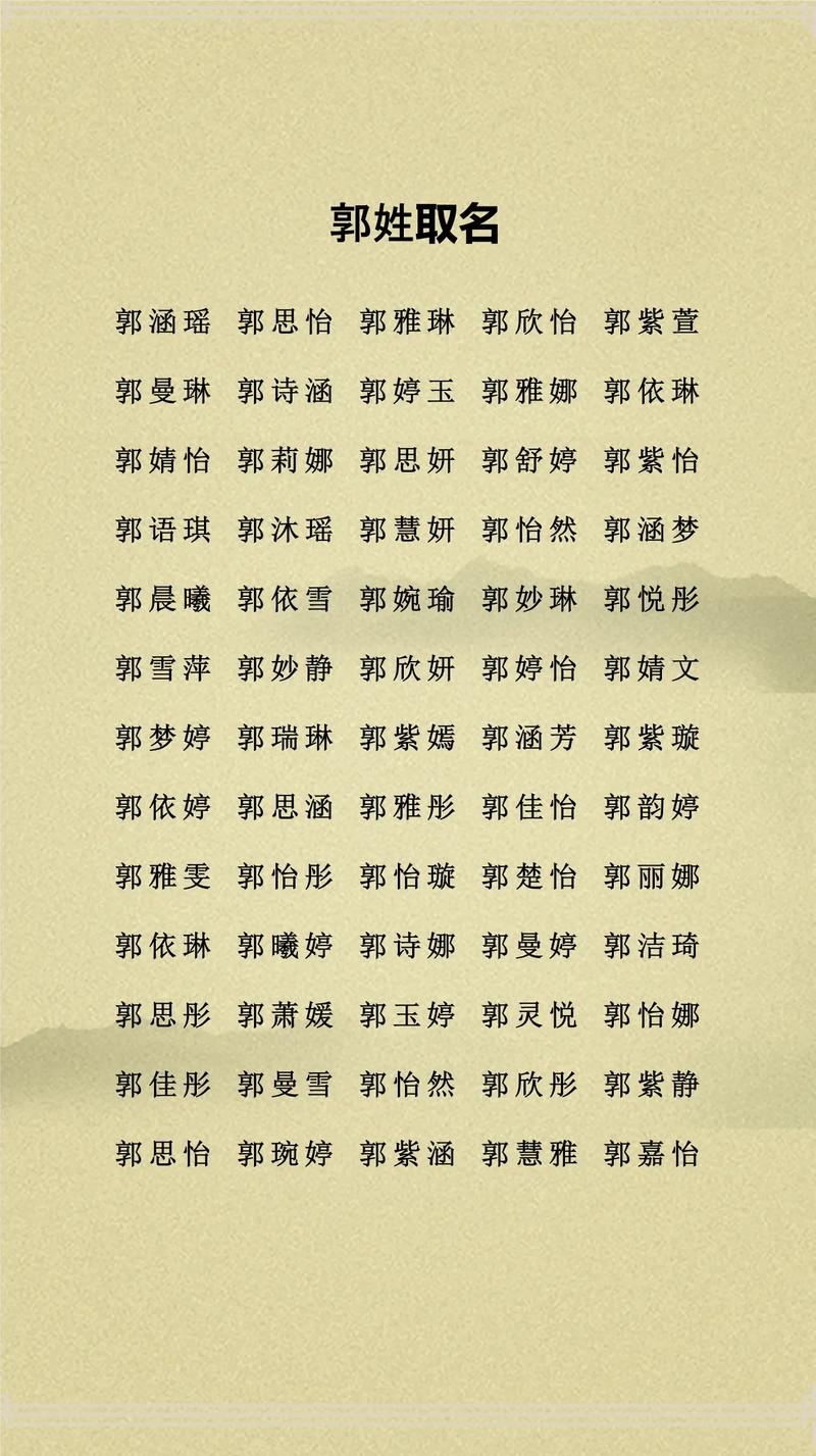 姓郭的男孩取个什么名字既好听又霸气？