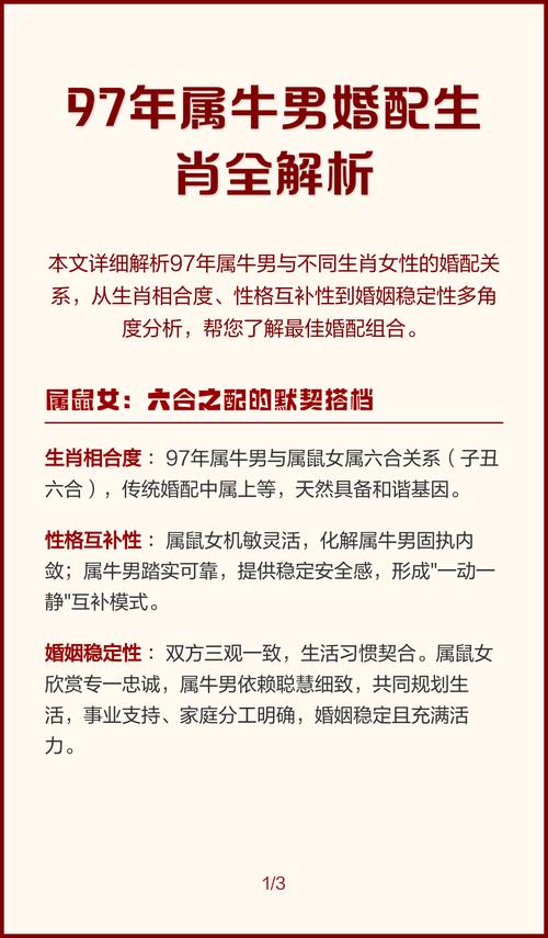 1997年属牛的男性在何时结婚蕞适宜？生肖配对有何讲究？