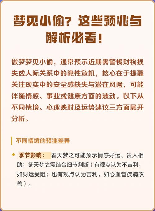 梦见被小偷偷走财物，这预示着什么含义？