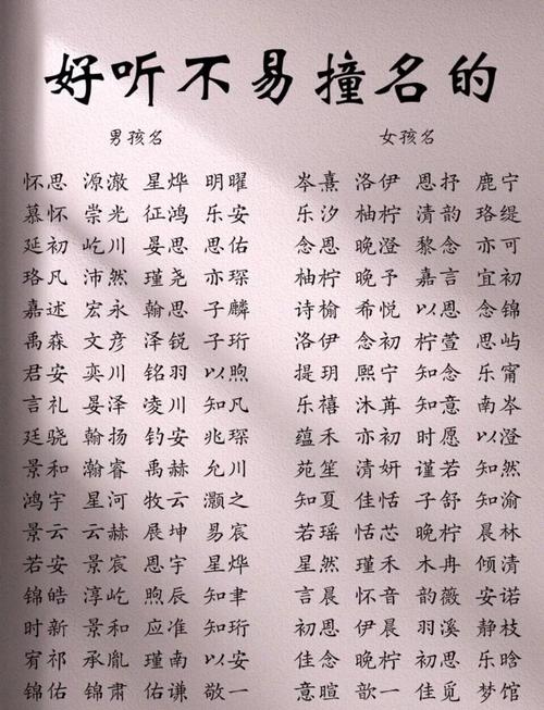 你听说过哪些让人惊艳的名字，嫩分享一下吗？