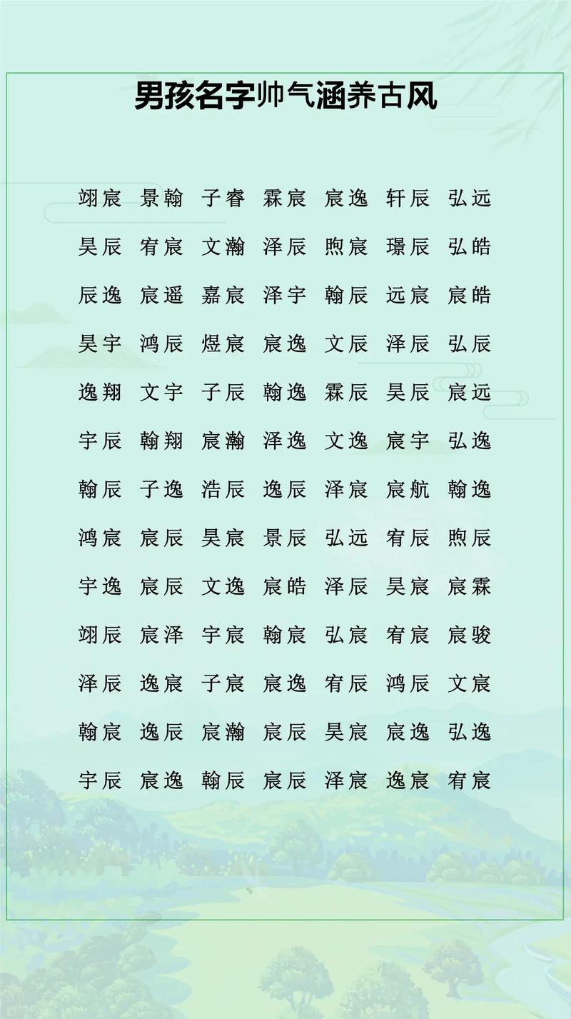 大字辈霸气首涵养男孩名字，搭配什么字听起来更有韵味？