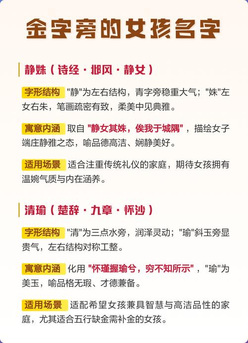 有没有什么带金子旁的女孩名字推荐？