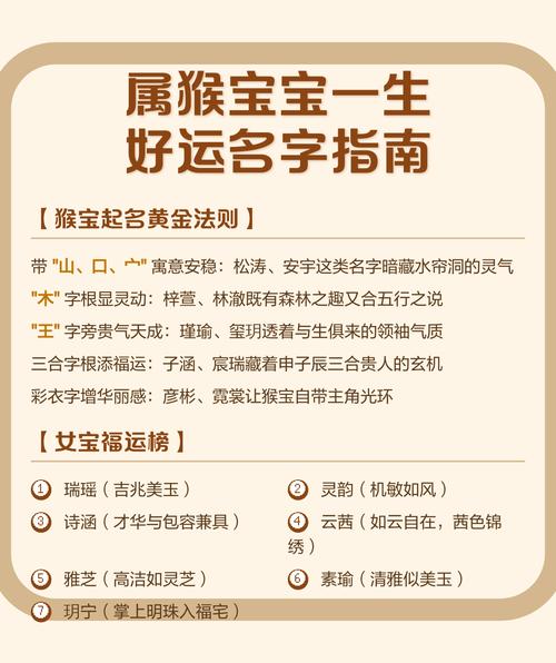 属猴的女孩子起个什么名字比较好呢？