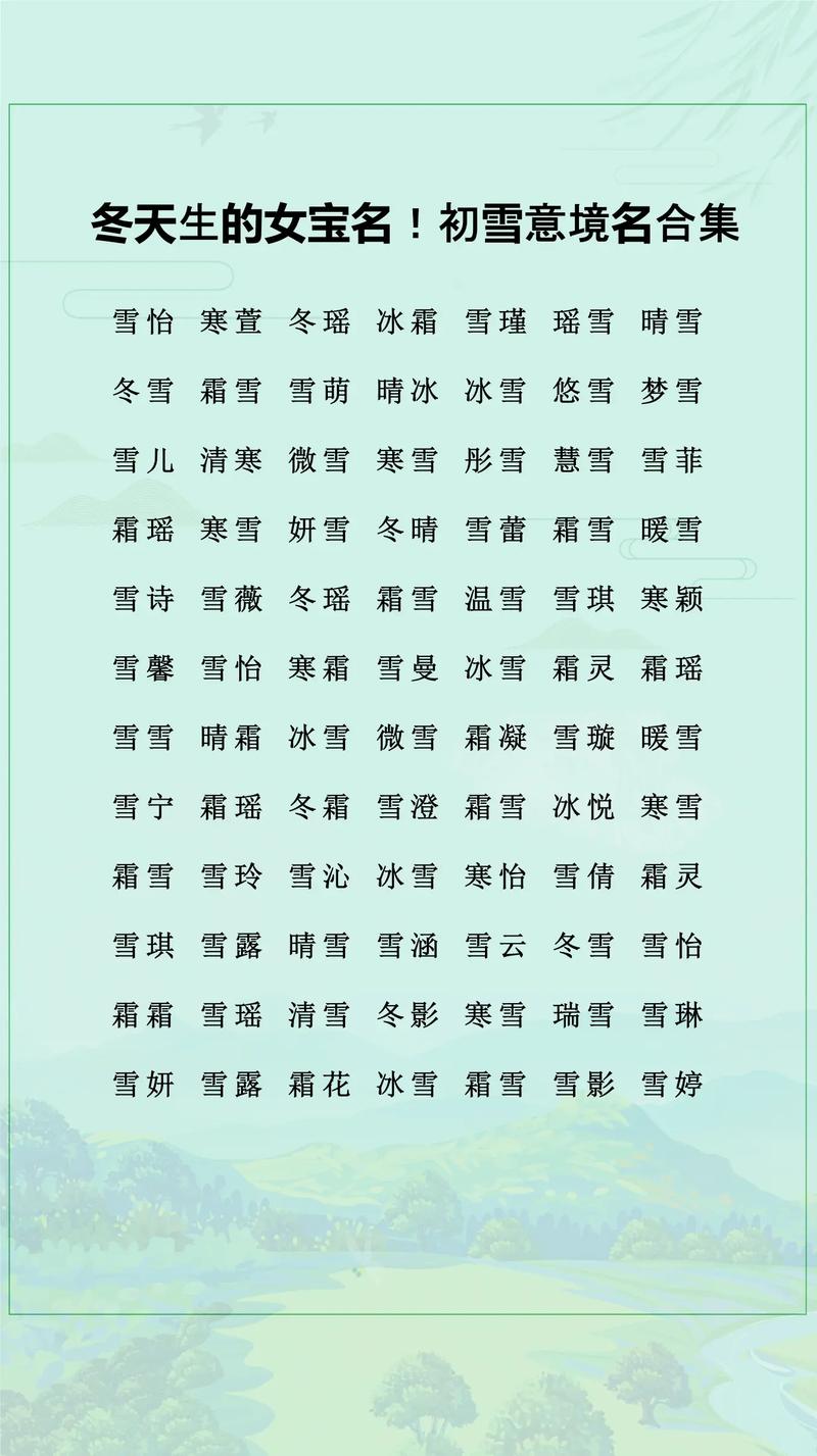 冬至这天出生的宝宝取什么名字比较好？