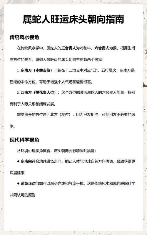 属蛇人的床头朝哪个方位摆放最吉利？有没有什么特别的风水讲究？