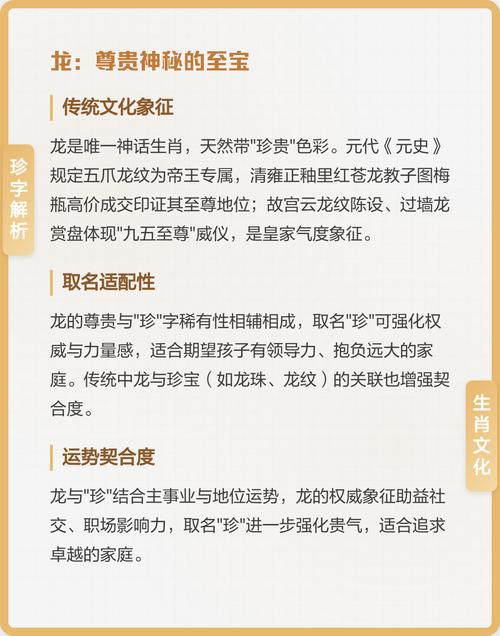 珍字代表的生肖是什么？能否详细解释一下这个生肖的特点？