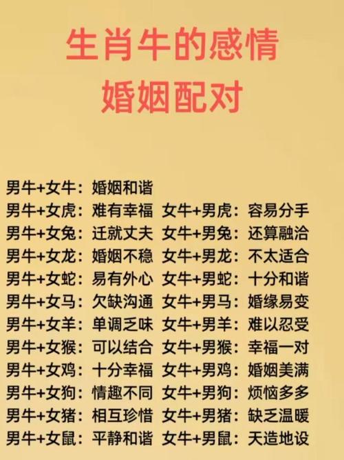 属相牛牛结婚配对婚姻关系怎么样？