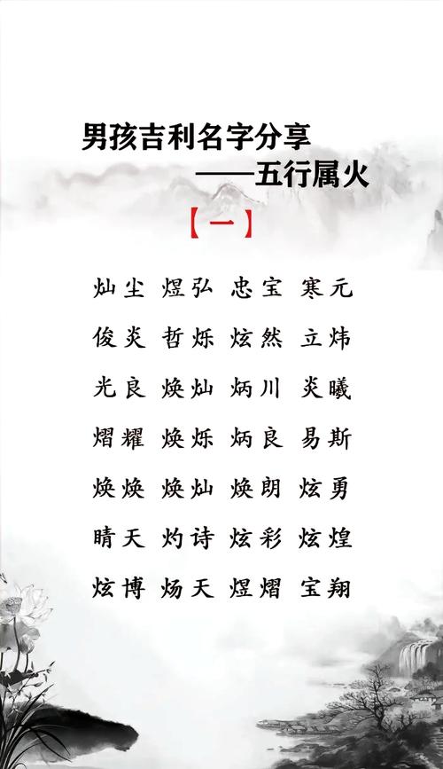 男孩名字中既有火字旁又有钅字旁的字有哪些？