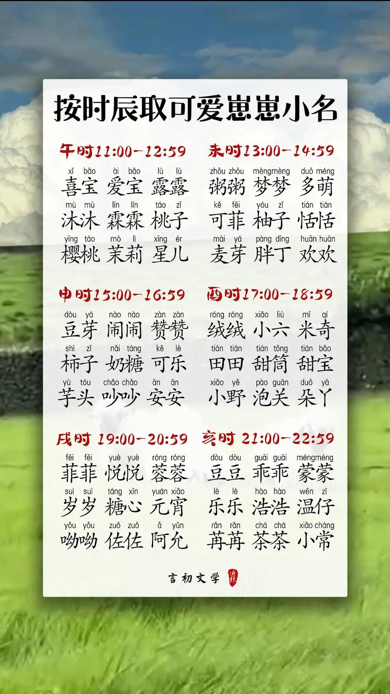如何根据宝宝出生时辰挑选一个可爱的小名呢？