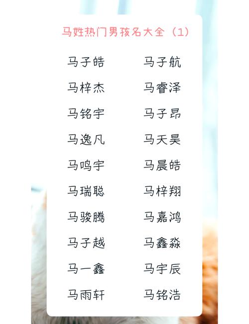 马姓鸡年男孩取什么名字既吉祥又独特？