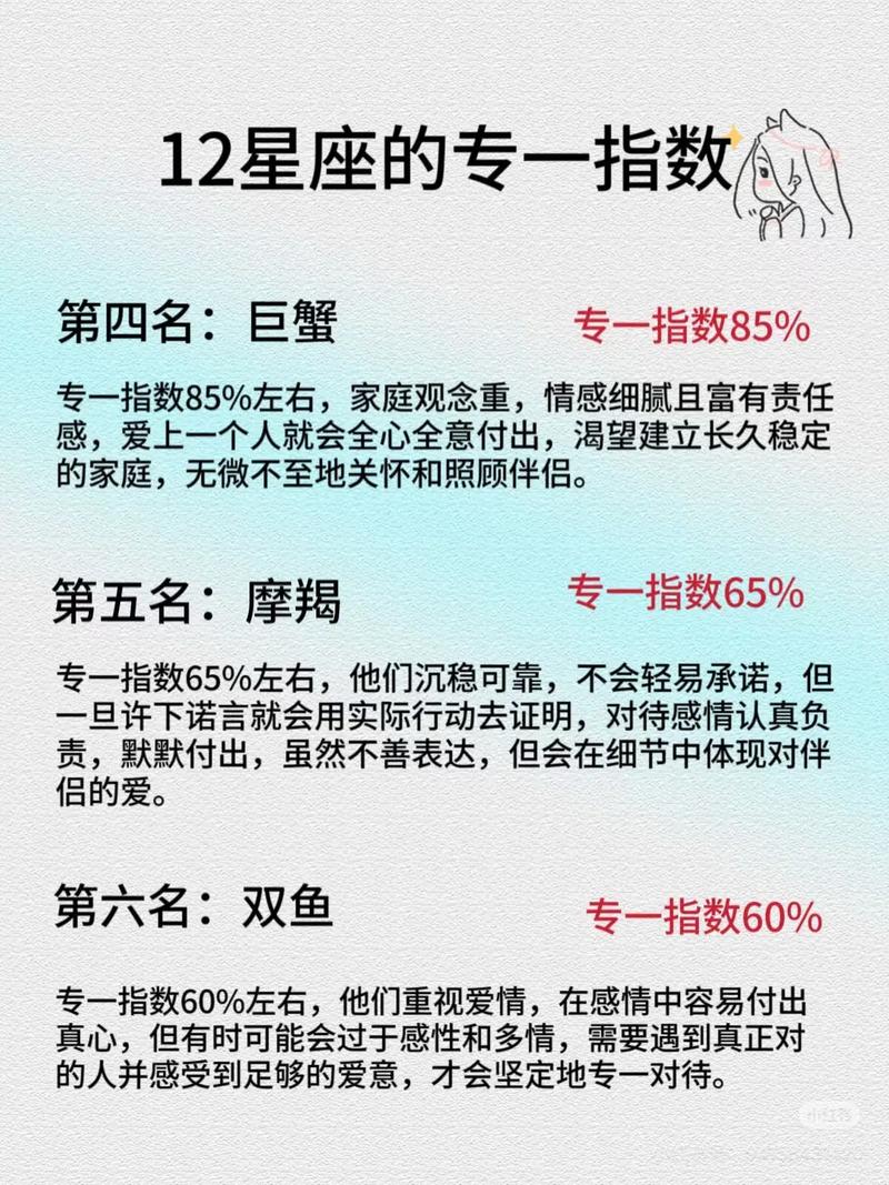哪个星座的女生在感情中最为专一？