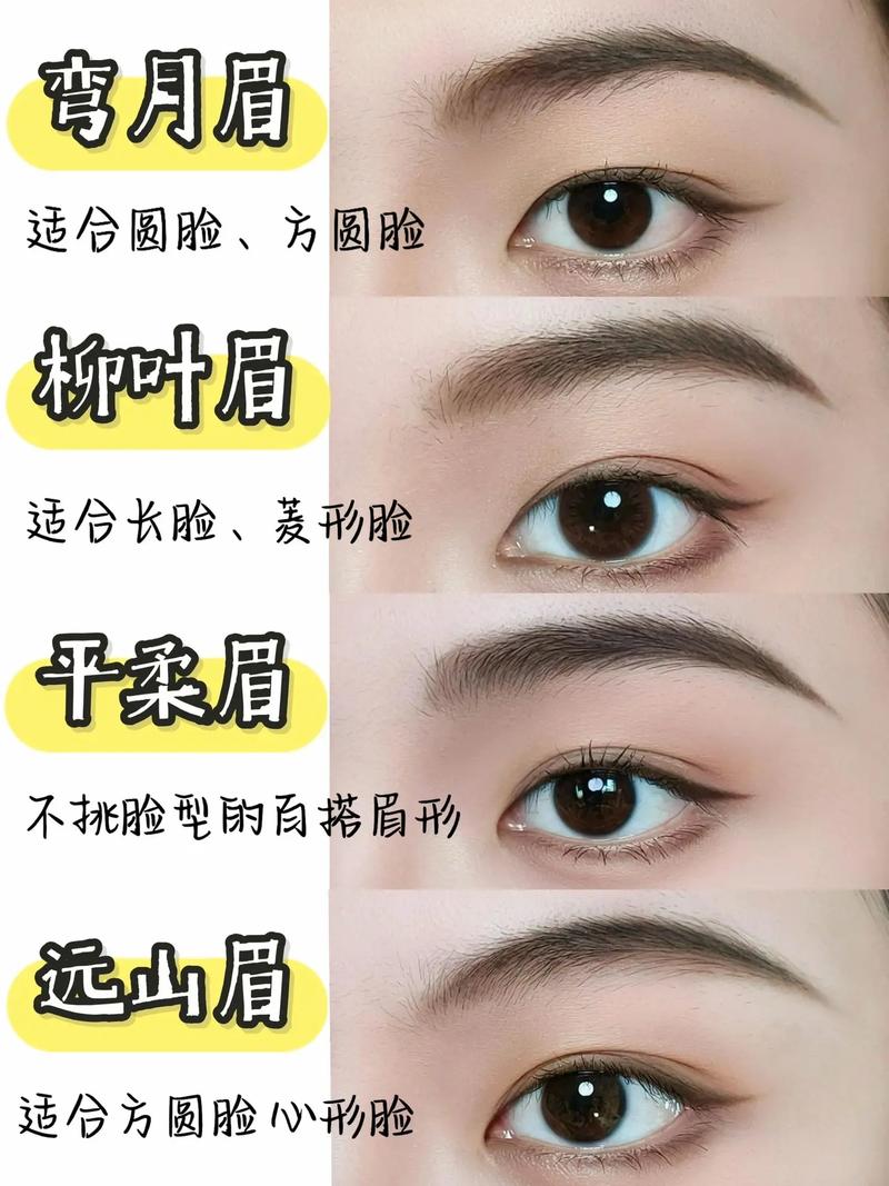 如何根据四方脸型选择合适的眉毛画法？