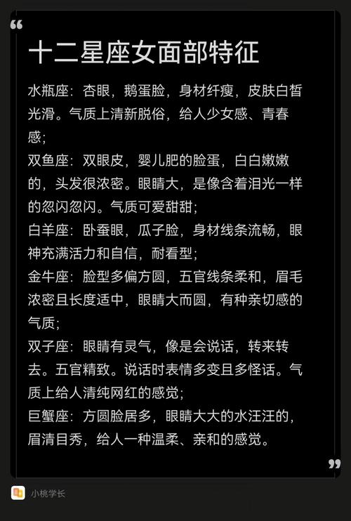 为什么十二星座的脸型描述与实际星座人物的脸型常常不符？