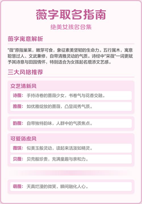 有没有什么带薇字的女孩名字既洋气又好听呢？