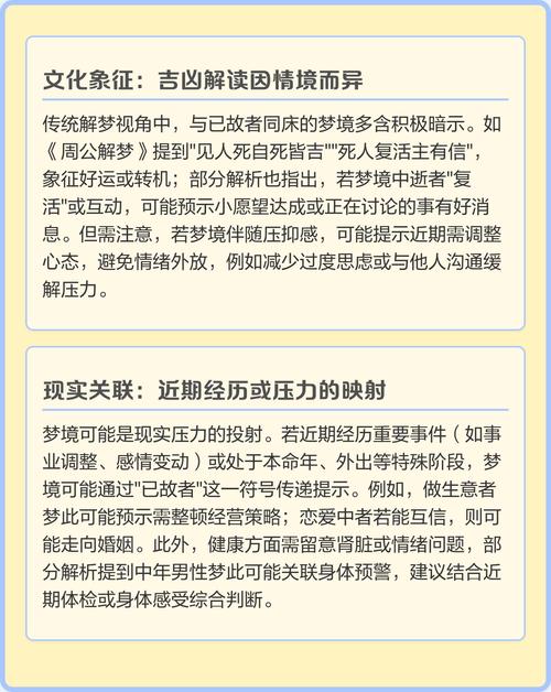 梦见与逝者同床共枕，这梦境有何特殊含义？