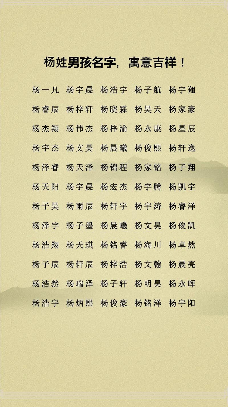 杨字取名有哪些美好的寓意和象征？