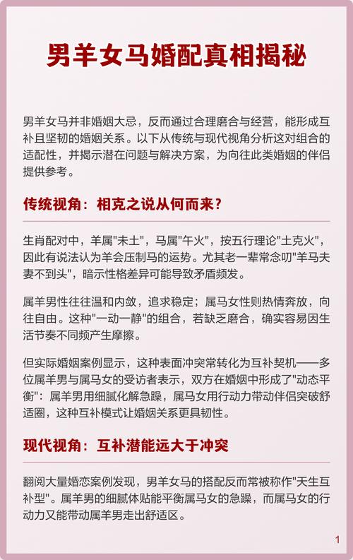 属羊女与马男结婚，这样的组合是否适宜和谐？