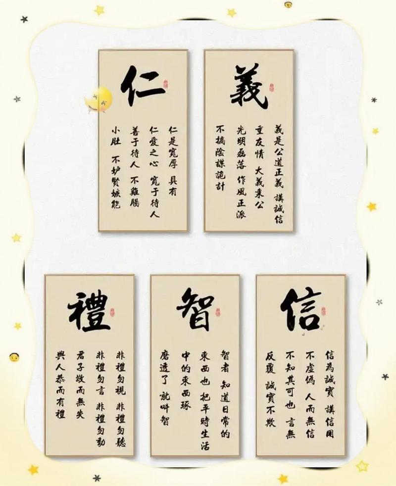 什么是仁义礼智信，它们在中华文化中具体指代什么含义？