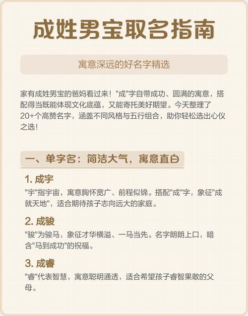 成姓男孩名字寓意好大气，有没有什么好建议呢？