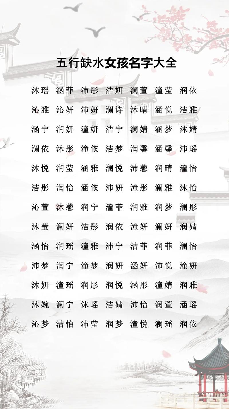 五行缺水的人如何取名字，有没有取名字大全推荐？