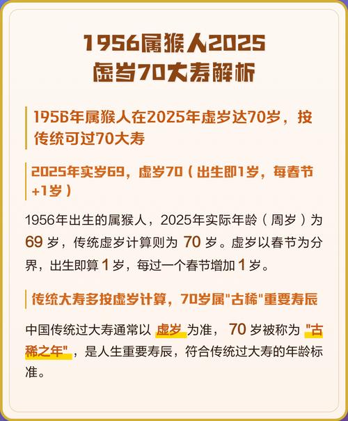 1956年属猴的人今年多少岁了？