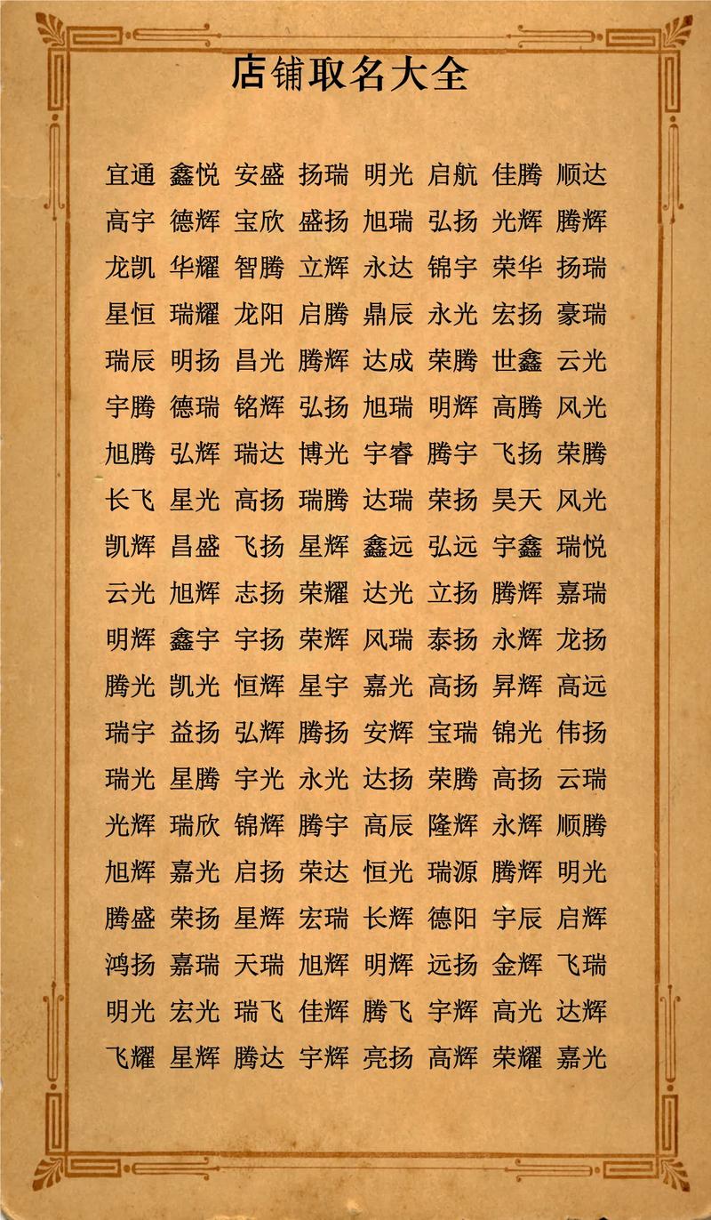 如何根据店铺的生辰八字来取一个独特且吉祥的名字？