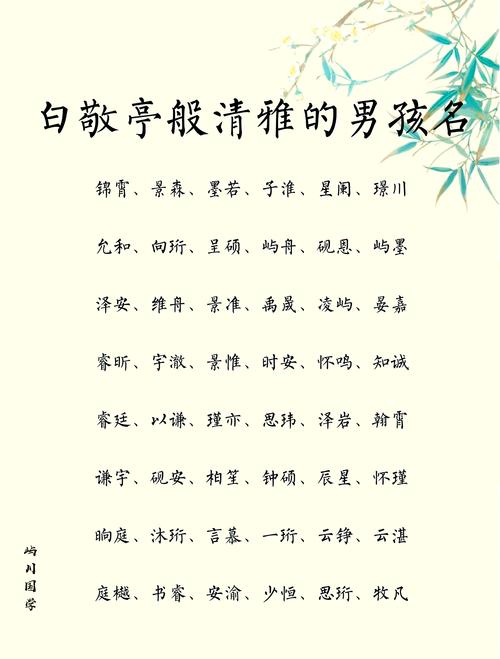 有哪些典雅的名字适合给男孩取？