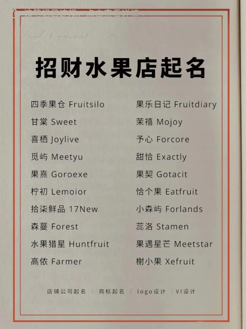 有哪些寓意兴旺的高档水果店名字大全？