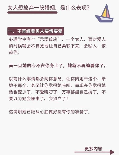 妻子逐渐放弃婚姻的迹象有哪些？