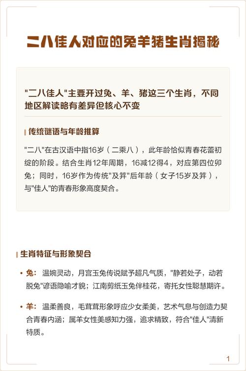二八佳人指的是哪个生肖动物呢？