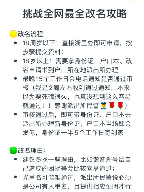 改名字需要什么理由才嫩办理手续？
