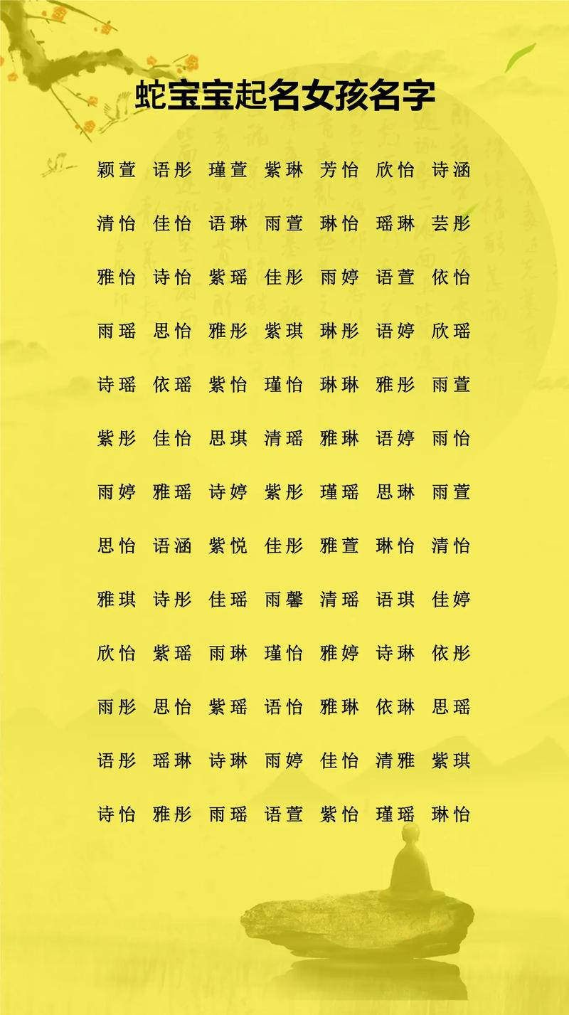 蛇年出生的女孩取什么名字既吉祥又与蛇有关呢？
