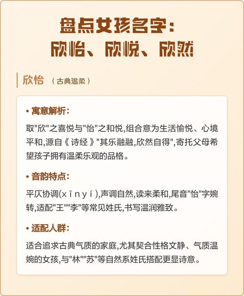 怡欣女孩名字的含义和寓意是什么？