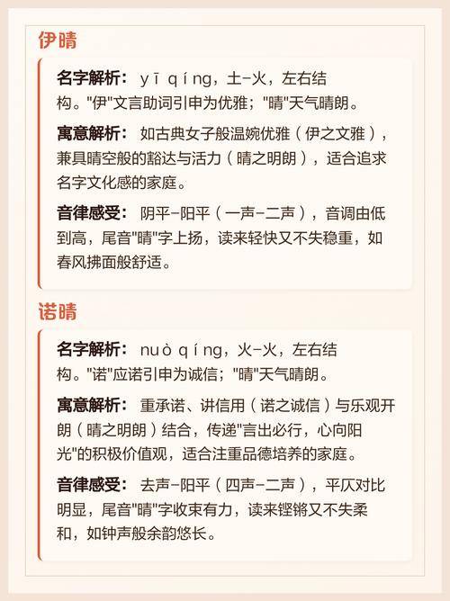 有没有带晴字且寓意五行、气质高雅的女孩名字推荐？