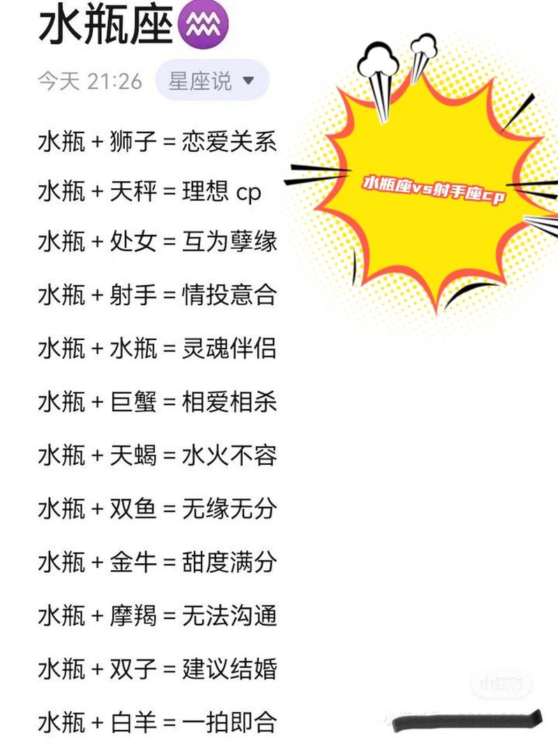 水瓶座女生和射手座男生在一起合适吗？他们的配对情况如何？