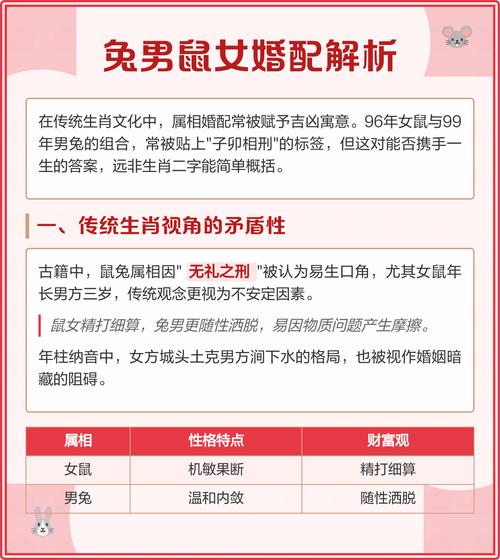 老婆属鼠老公属兔，鼠女与兔男这样的婚姻组合合适吗？