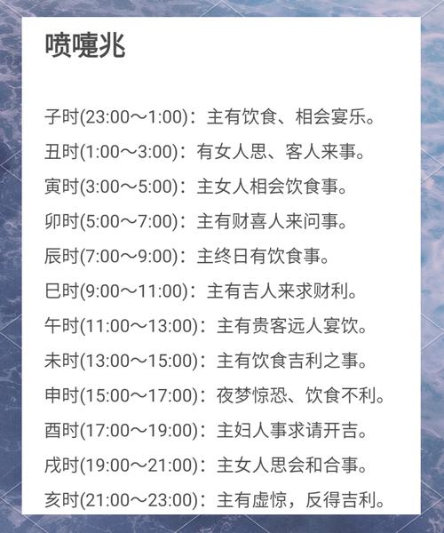 不同时辰打喷嚏分别预示着什么吉凶？