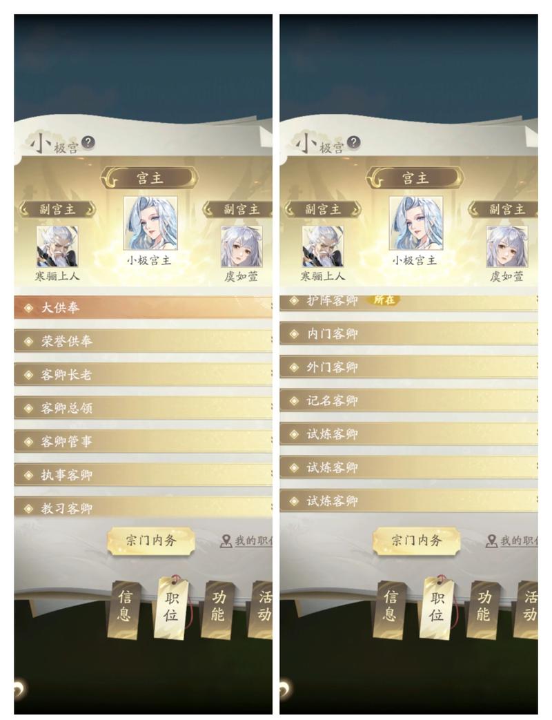 这个宗门有哪几个主要部门？九个同级别分部都叫什么名字？