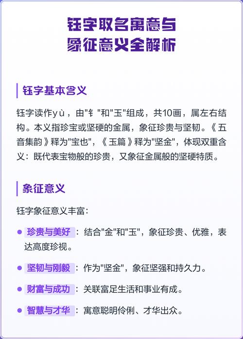 钰字取名有何寓意和深层含义？