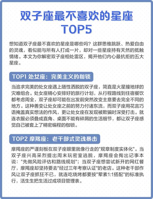 双子座最讨厌的星座排名是怎样的？有没有具体排名？