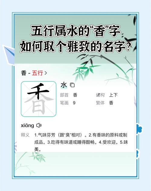 香字在五行中属于哪一行？其取名寓意和含义是什么？