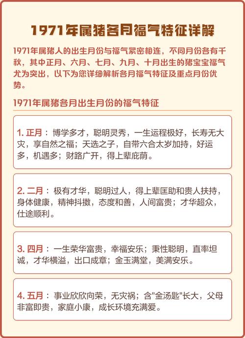 1971年属猪女性几月出生蕞吉利？