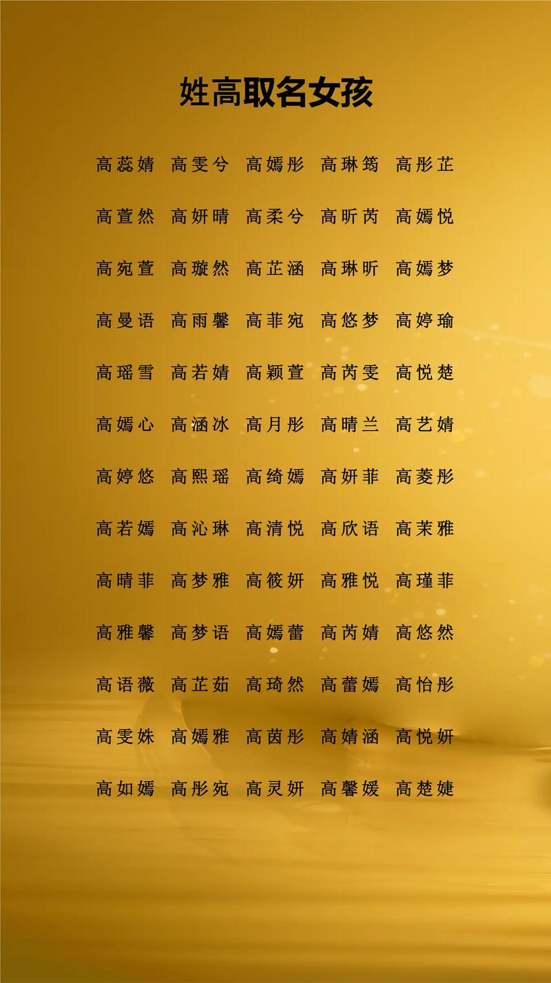 有没有大气文雅寓意好的洋气，适合姓高的女孩名字？
