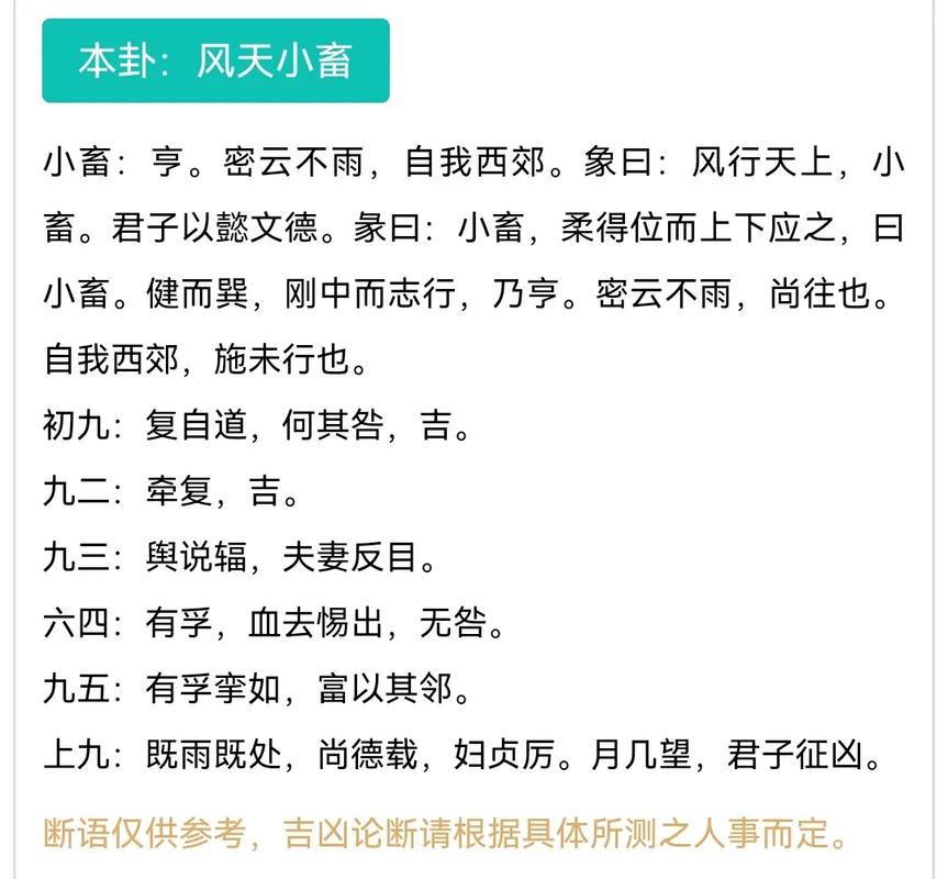 风天小畜卦如何准确预测我的婚姻感情状况？