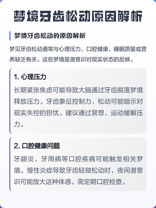 梦见牙齿松动却没掉下来是什么预兆或暗示？