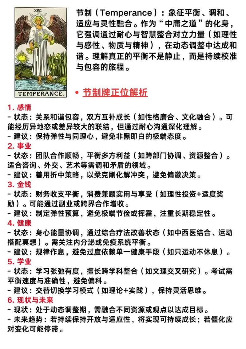 节制正位在爱情中具体代表着什么含义？