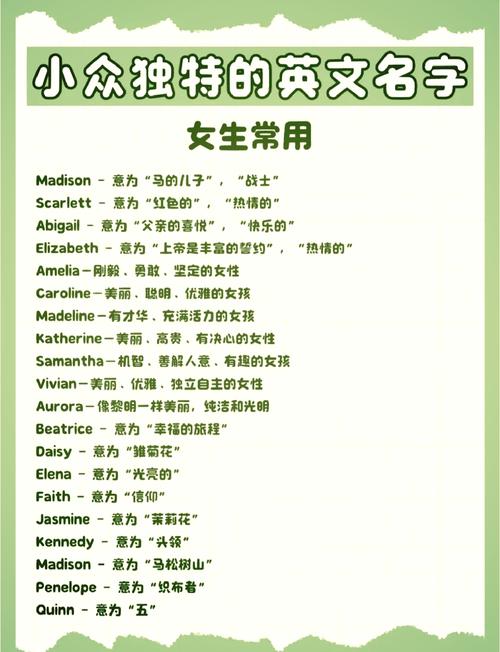 有哪些洋气好听的外国女孩名字推荐？