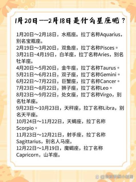 宝瓶座星座的出生日期是哪一天？