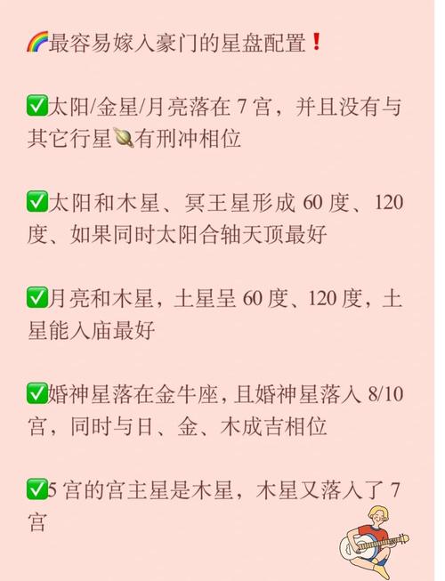 什么样的星盘配置容易嫁入豪门？